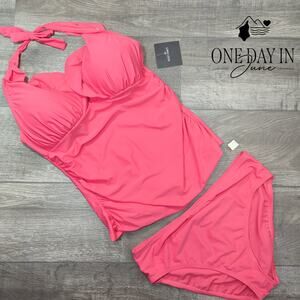 Ellen Tracy Ruffle Tankini Swimsuit Size 14